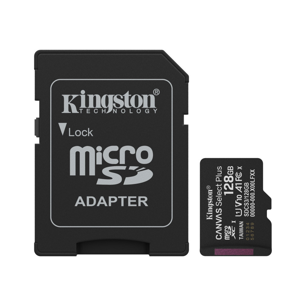 Produktbild för Kingston Canvas Select Plus - flash-minneskort - 128 GB - mikroSDXC UHS-I