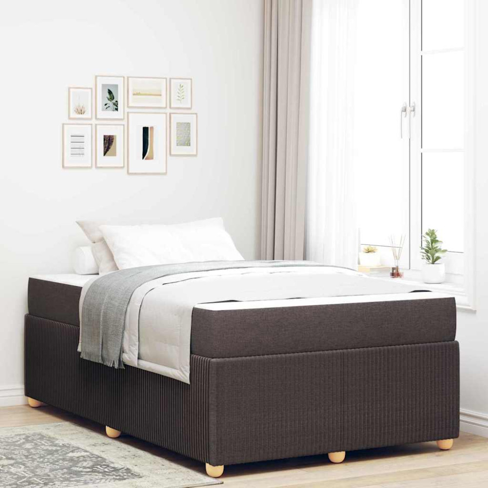 Produktbild för Sängram med madrass Mörkbrun 120 x 190 cm tyg