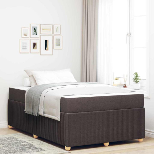 vidaXL Sängram med madrass Mörkbrun 120 x 190 cm tyg