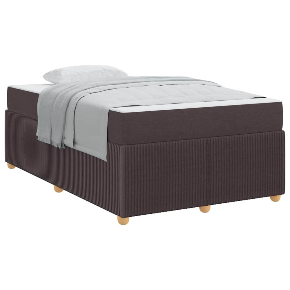 Produktbild för Sängram med madrass Mörkbrun 120 x 190 cm tyg