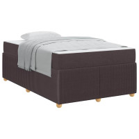 Produktbild för Sängram med madrass Mörkbrun 120 x 190 cm tyg