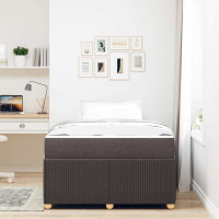 Produktbild för Sängram med madrass Mörkbrun 120 x 190 cm tyg