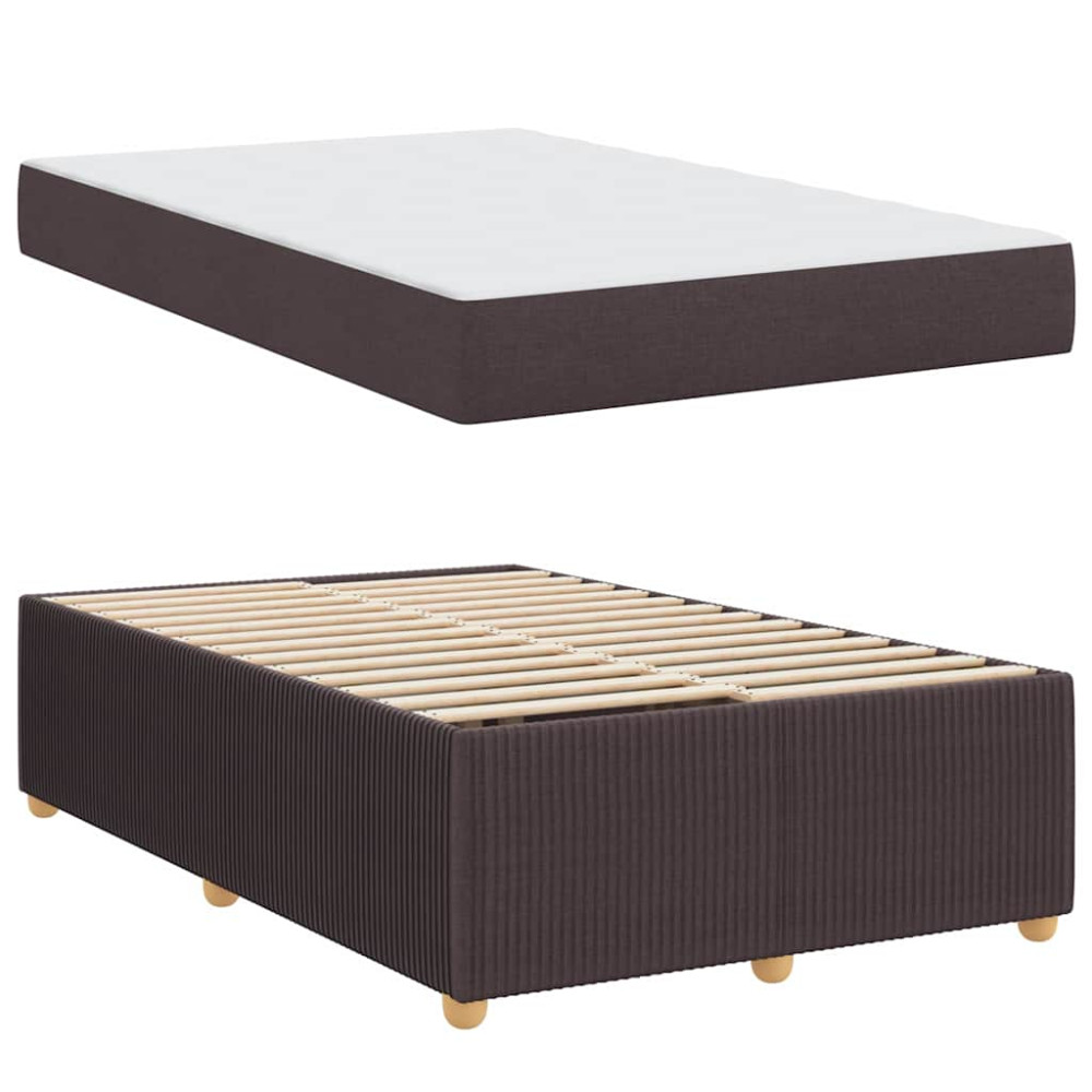 Produktbild för Sängram med madrass Mörkbrun 120 x 190 cm tyg
