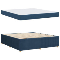 Produktbild för Sängram med madrass Blå 180 x 200 cm tyg