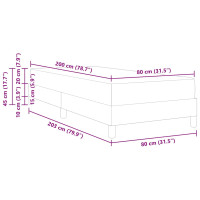 Produktbild för Sängram med madrass Grå 80 x 200 cm tyg