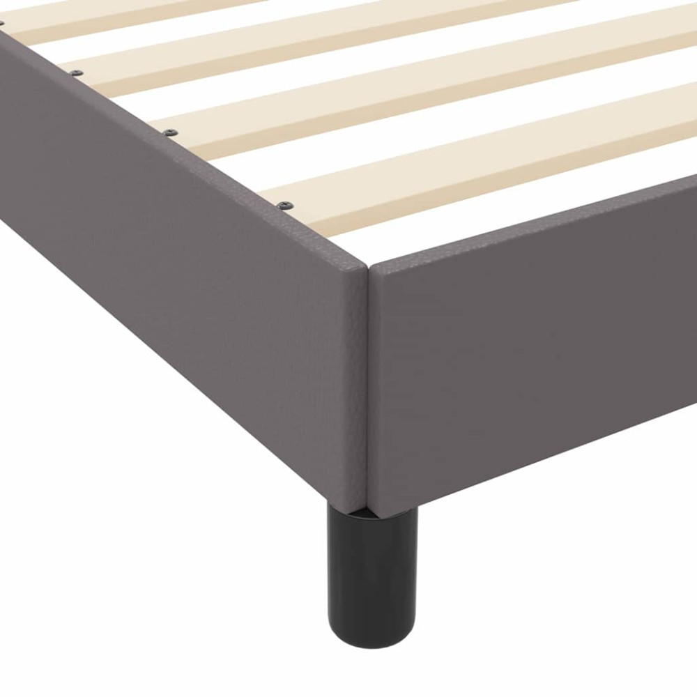 Produktbild för Sängram med madrass Grå 80 x 200 cm tyg