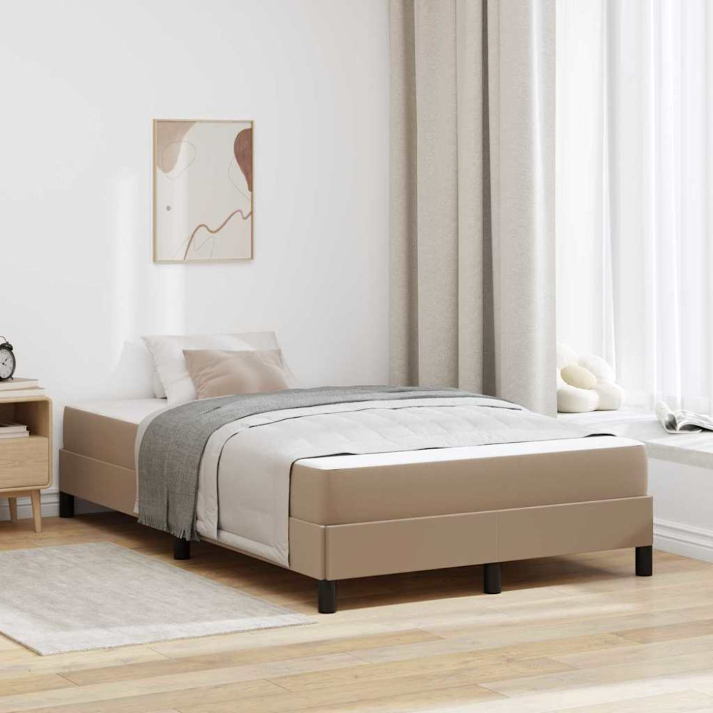 Produktbild för Sängram med madrass Cappuccino 120 x 200 cm tyg