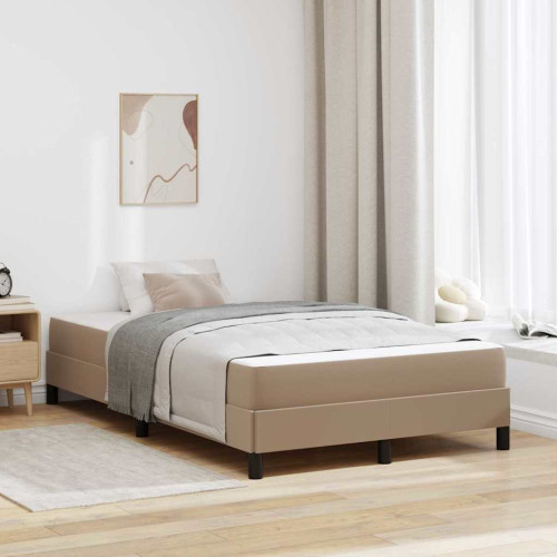 vidaXL Sängram med madrass Cappuccino 120 x 200 cm tyg