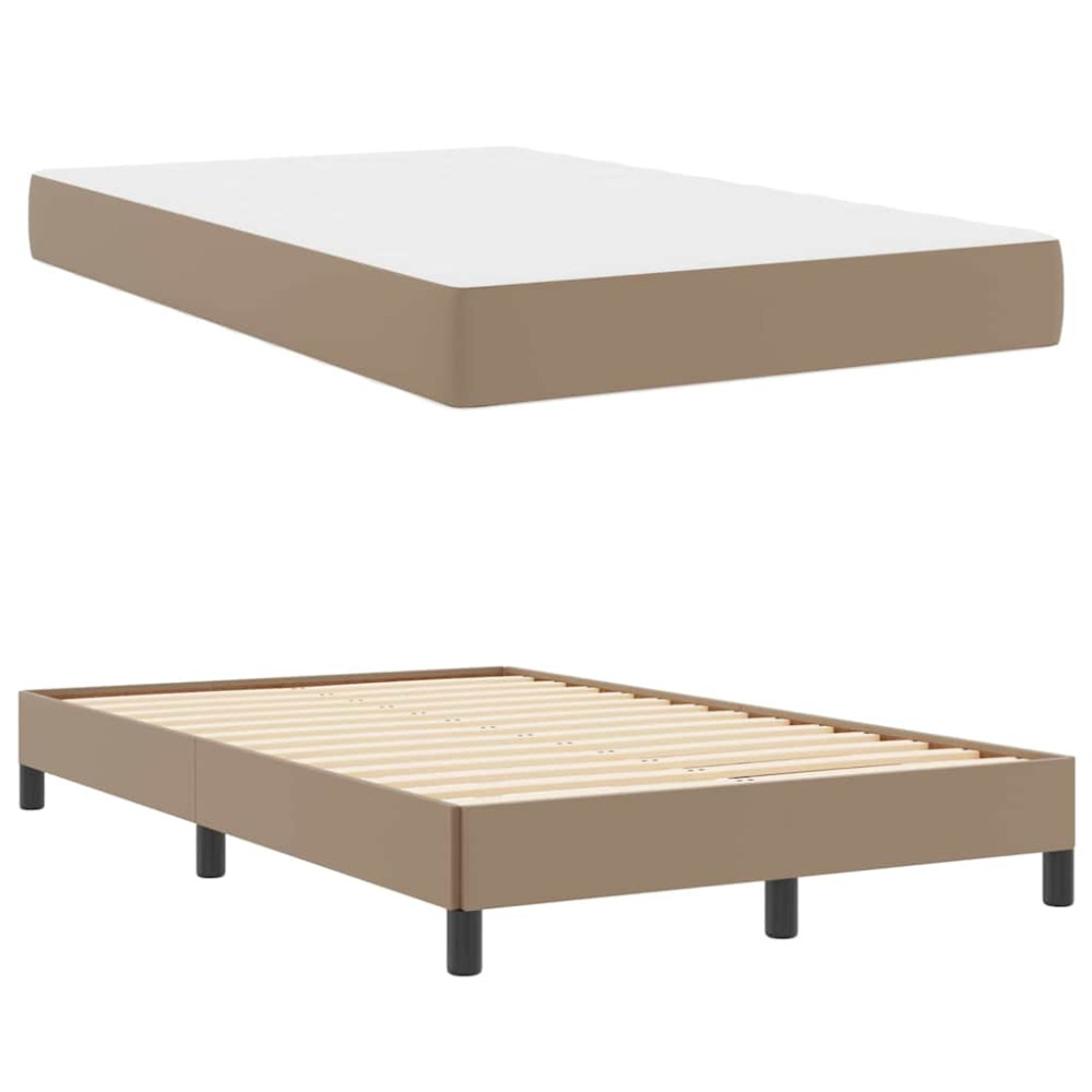 Produktbild för Sängram med madrass Cappuccino 120 x 200 cm tyg
