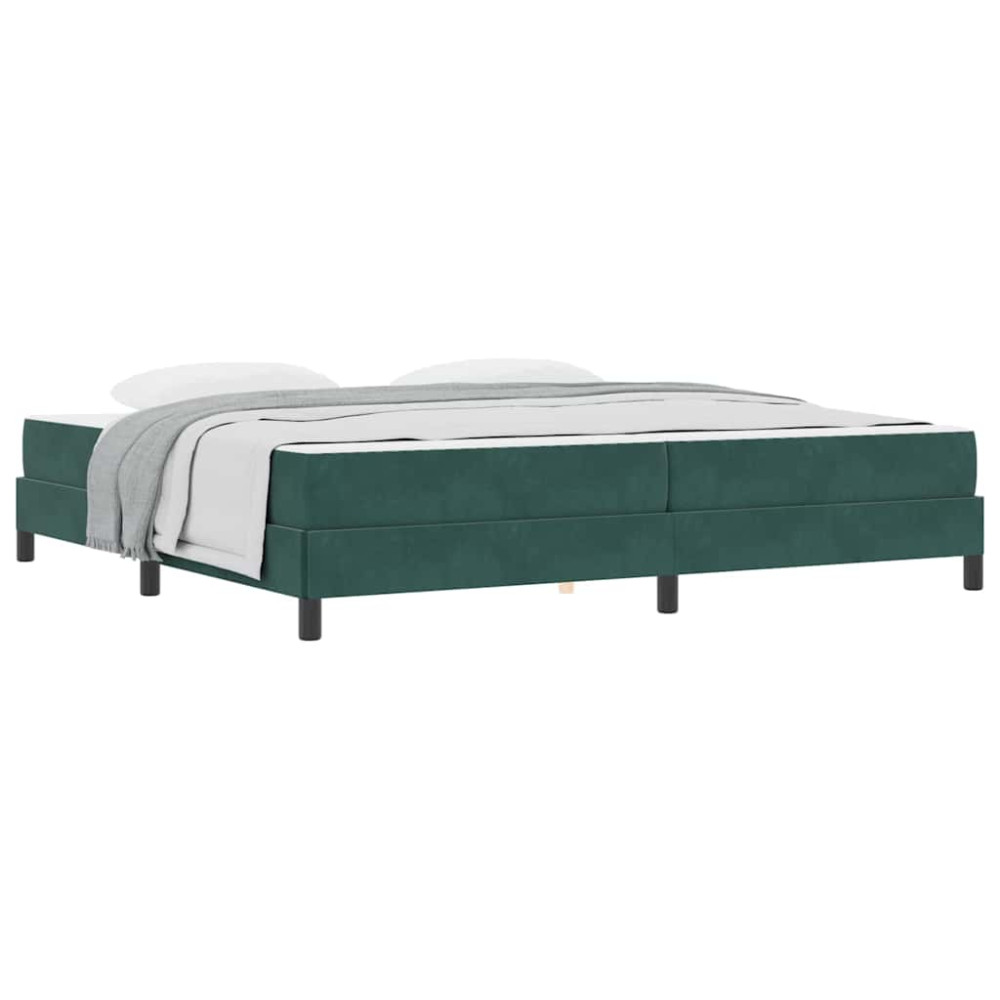 Produktbild för Bäddfjäder med madrass Mörkgrön 200 x 210 cm tyg
