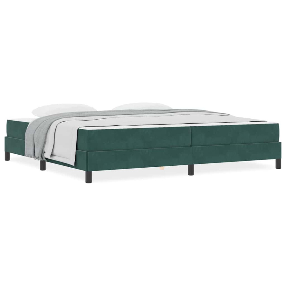 Produktbild för Bäddfjäder med madrass Mörkgrön 200 x 210 cm tyg