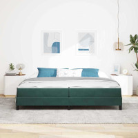 Produktbild för Bäddfjäder med madrass Mörkgrön 200 x 210 cm tyg