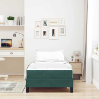 Produktbild för Bäddfjäder med madrass Mörkgrön 80 x 220 cm tyg