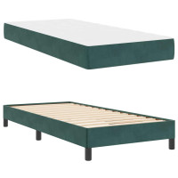 Produktbild för Bäddfjäder med madrass Mörkgrön 80 x 220 cm tyg