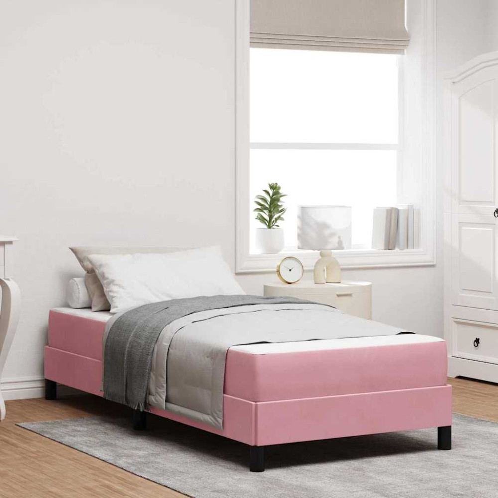 Produktbild för Bäddfjäder med madrass Rosa 80 x 220 cm tyg