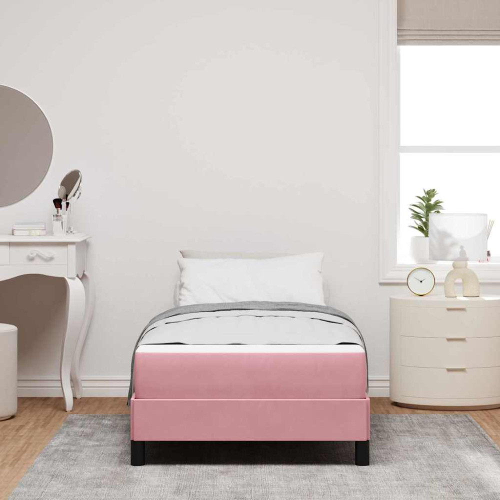Produktbild för Bäddfjäder med madrass Rosa 80 x 220 cm tyg