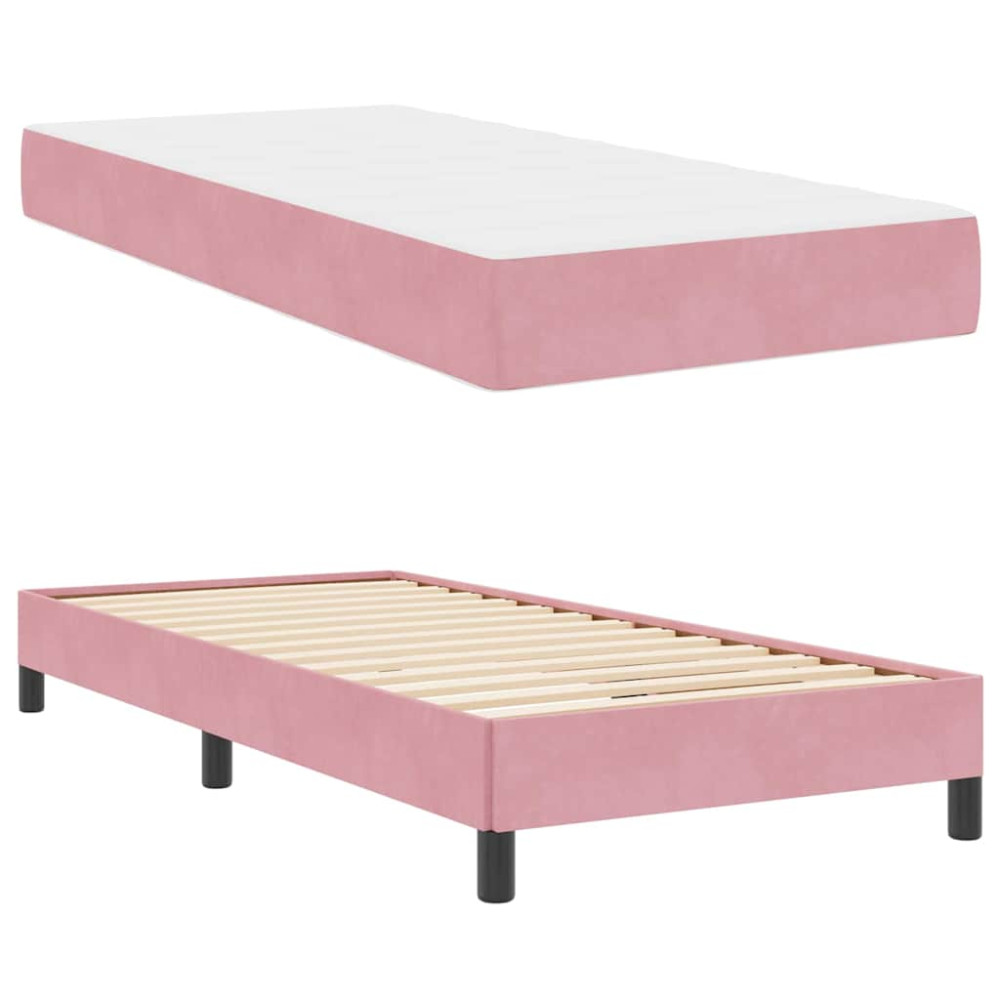 Produktbild för Bäddfjäder med madrass Rosa 80 x 220 cm tyg