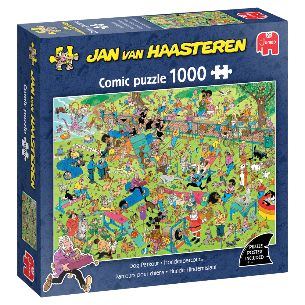 Produktbild för Jan van Haasteren Pussel - Dog Parcour 1 000 bitar