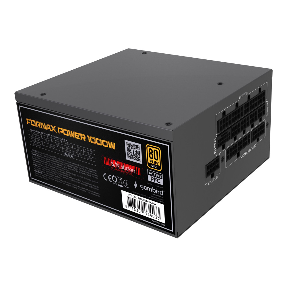 Produktbild för Gembird CCC-PSUGOLD-1000W - nätaggregat - 1000 watt