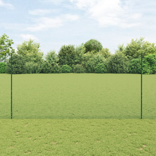 vidaXL Svetsat trådgeller med stolpar 10 x 1,5 m Galvaniserat stål