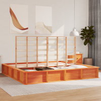 Produktbild för Sängram Vaxbrun 200 x 200 cm Massiv furu