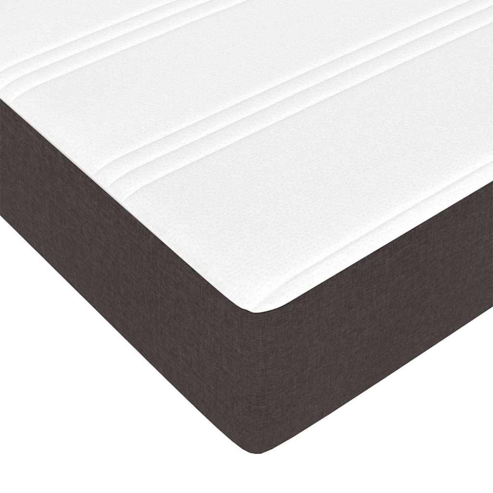 Produktbild för Sängram med madrass Mörkbrun 140 x 190 cm tyg