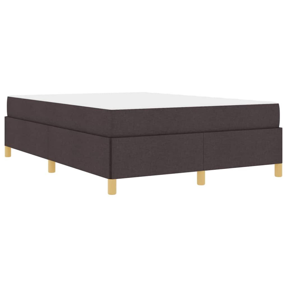 Produktbild för Sängram med madrass Mörkbrun 140 x 190 cm tyg
