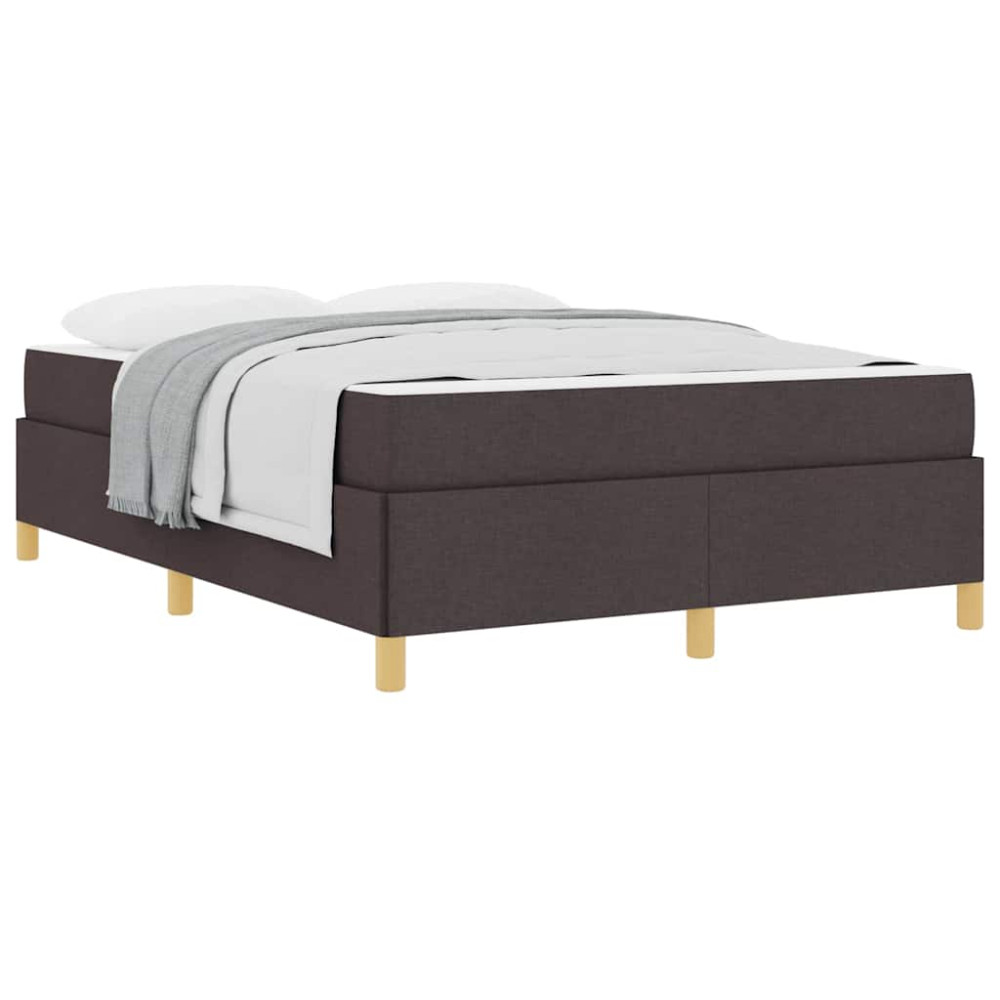 Produktbild för Sängram med madrass Mörkbrun 140 x 190 cm tyg
