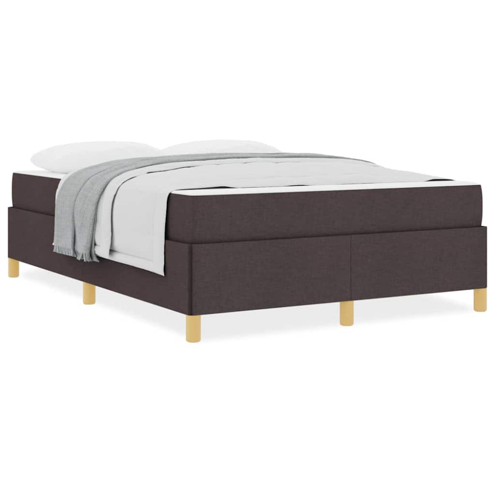 Produktbild för Sängram med madrass Mörkbrun 140 x 190 cm tyg