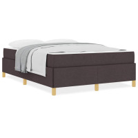 Produktbild för Sängram med madrass Mörkbrun 140 x 190 cm tyg