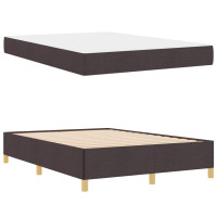 Produktbild för Sängram med madrass Mörkbrun 140 x 190 cm tyg