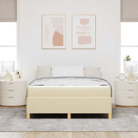 Produktbild för Sängram med madrass Kräm 140 x 200 cm tyg