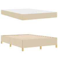 Produktbild för Sängram med madrass Kräm 140 x 200 cm tyg