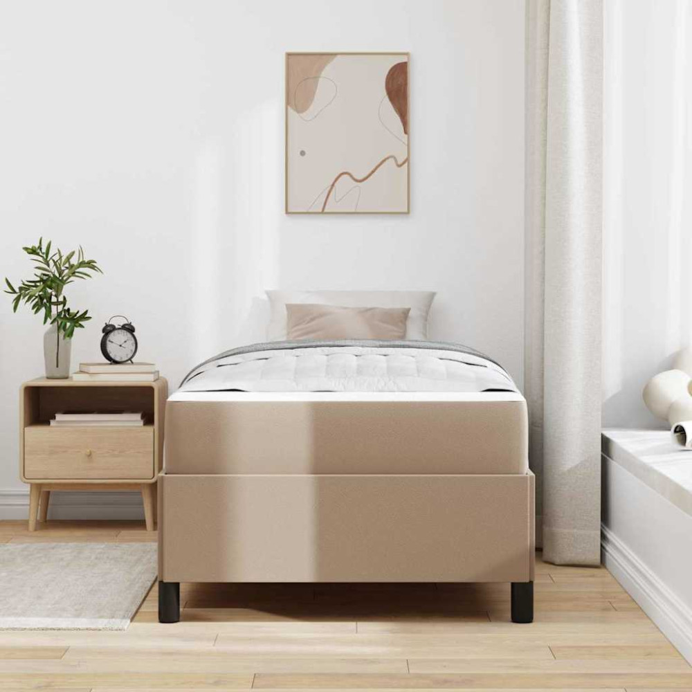 Produktbild för Sängram med madrass Cappuccino 90 x 200 cm tyg