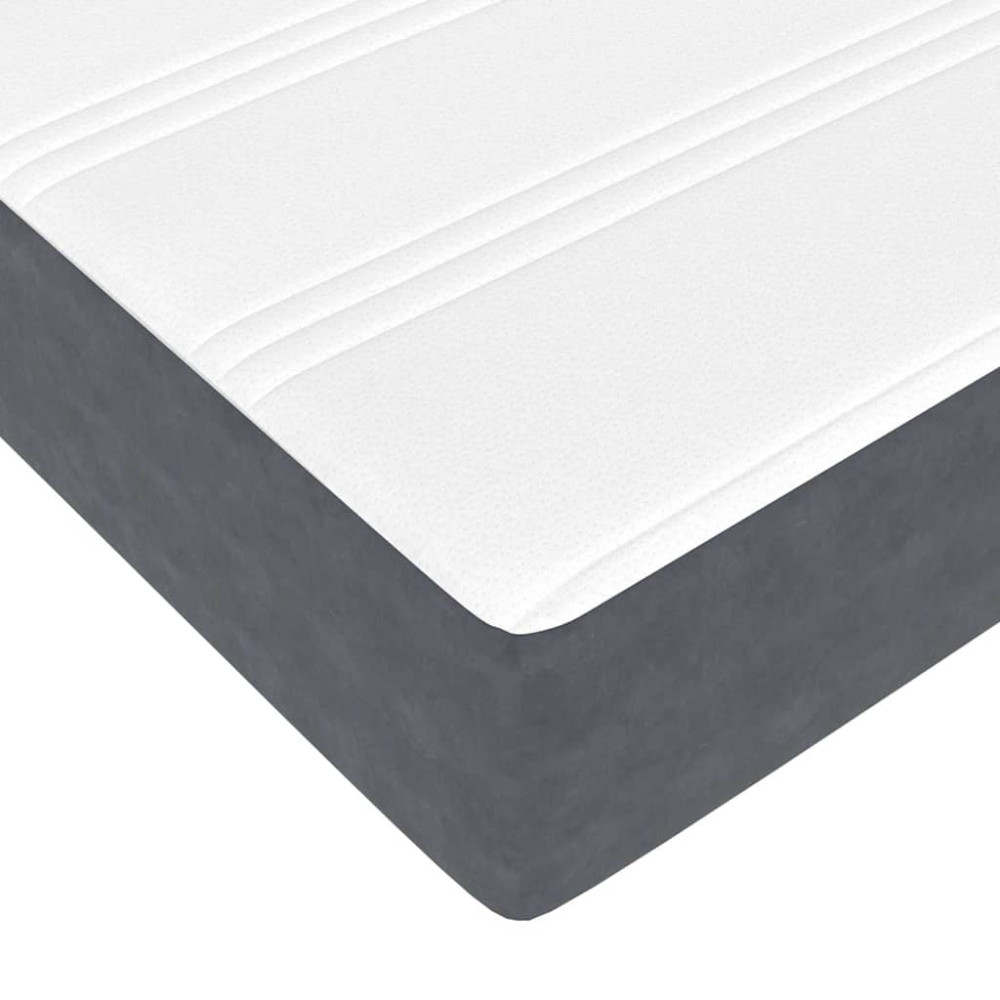 Produktbild för Sängram med madrass Mörkgrå 80 x 200 cm tyg