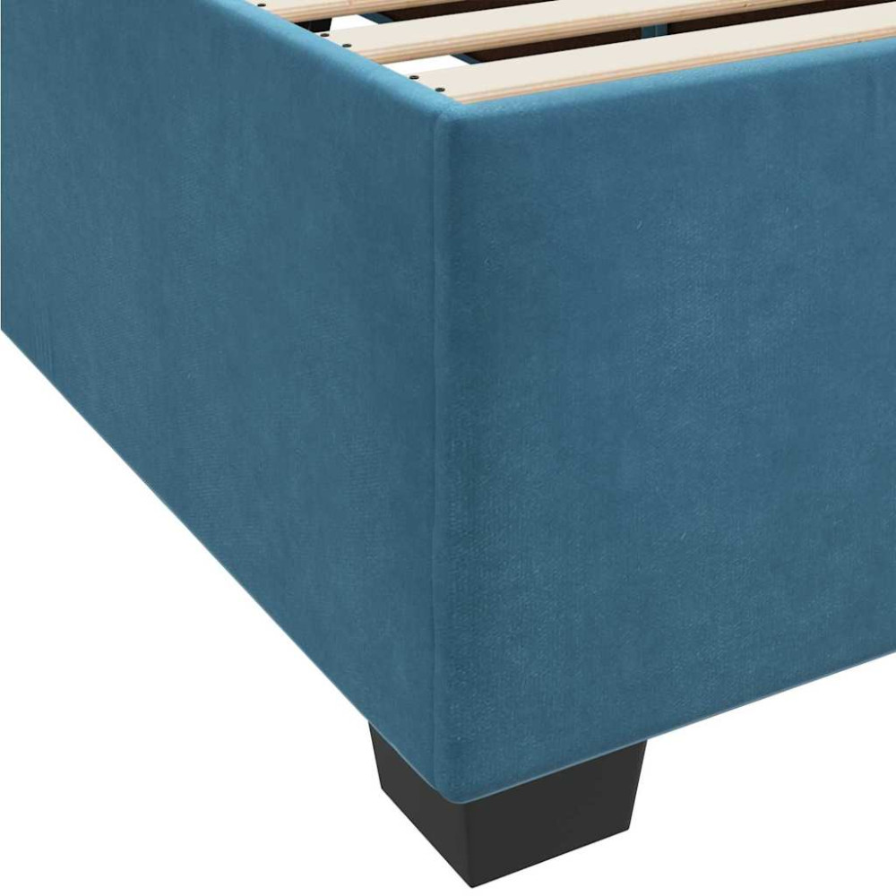 Produktbild för Sängram med madrass Blå 80 x 200 cm tyg