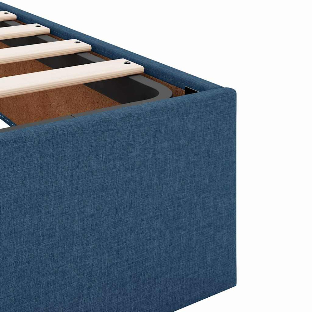 Produktbild för Sängram med madrass med madrass 2 pcs Blå tyg
