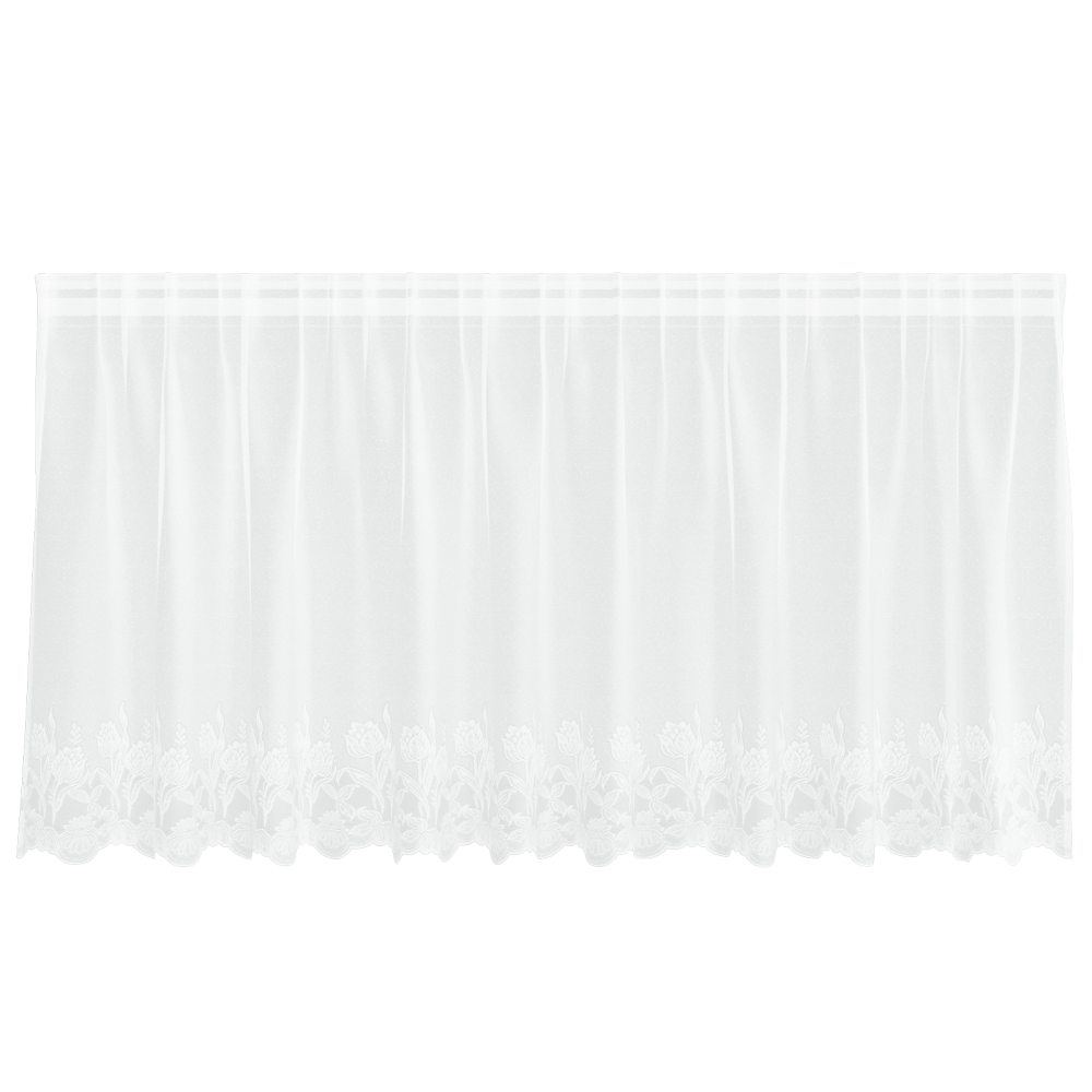 Produktbild för Spetsgardin med gardiner Blommor Vit 100 x 300 cm Polyester