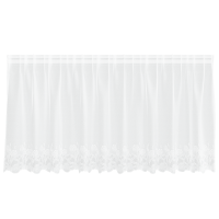 Produktbild för Spetsgardin med gardiner Blommor Vit 100 x 300 cm Polyester