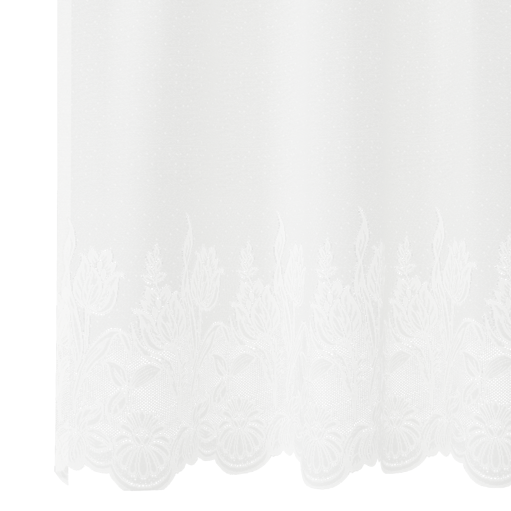 Produktbild för Spetsgardin med gardiner Blommor Vit 100 x 300 cm Polyester