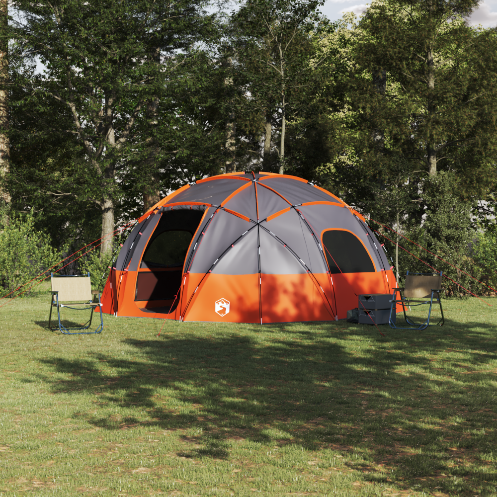 Produktbild för Dome Tält med tak Grå och orange 475 x 475 x 235 cm taffeta