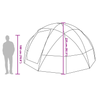 Produktbild för Dome Tält med tak Grå och orange 475 x 475 x 235 cm taffeta
