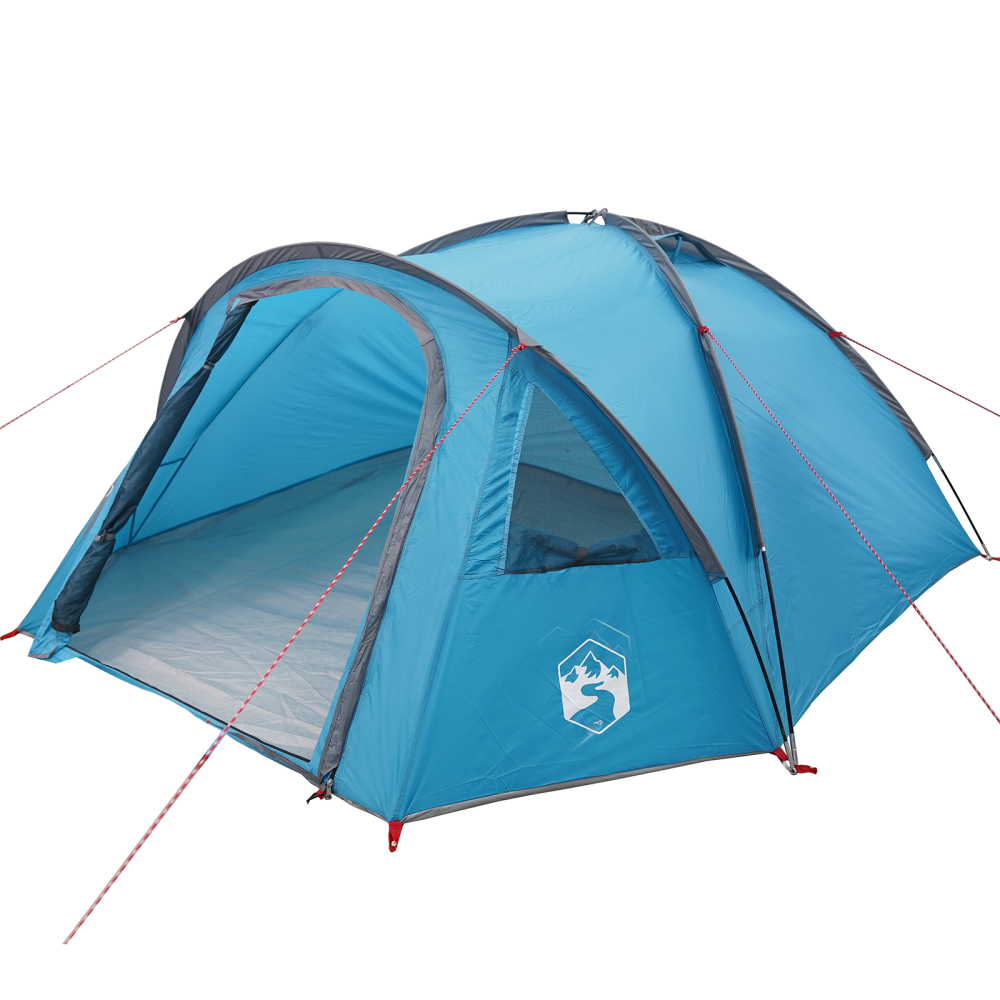 Produktbild för Dome Tält 4 person 308 x 268 x 130 cm Vattentålig Blå taffeta