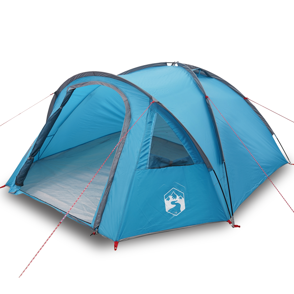 Produktbild för Dome Tält 4 person 308 x 268 x 130 cm Vattentålig Blå taffeta