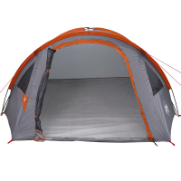 Produktbild för Dome Tält 4 person 308 x 268 x 130 cm Grå och orange taffeta