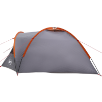 Produktbild för Dome Tält 4 person 308 x 268 x 130 cm Grå och orange taffeta