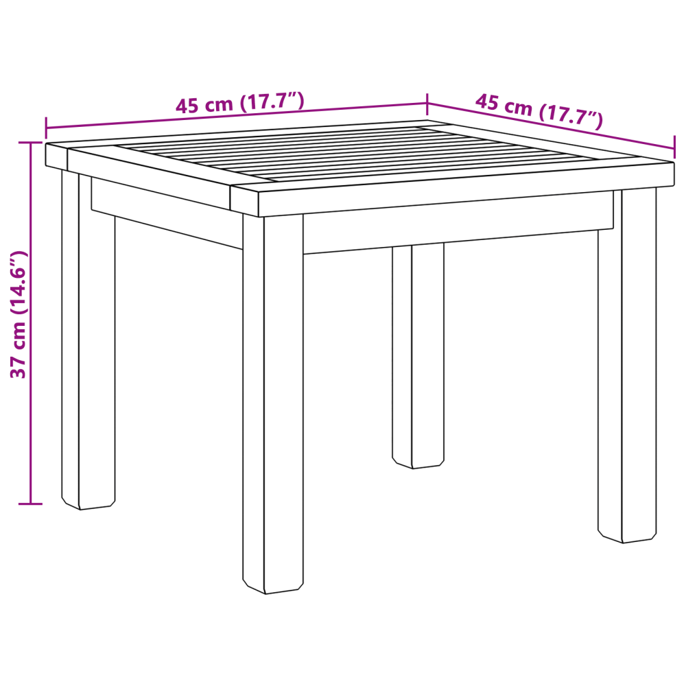 Produktbild för Kaffeebord Brun 45 x 45 x 36 cm Massivt teakträ