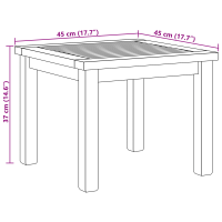 Produktbild för Kaffeebord Brun 45 x 45 x 36 cm Massivt teakträ