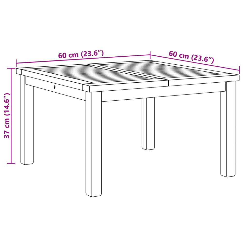 Produktbild för Kaffeebord Brun 60 x 60 x 36 cm Massivt teakträ