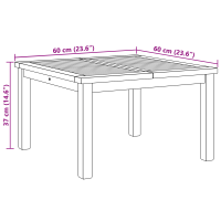 Produktbild för Kaffeebord Brun 60 x 60 x 36 cm Massivt teakträ